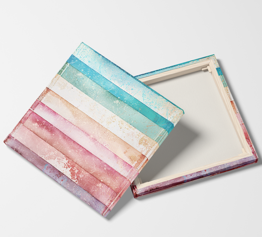 Durable Art Canvases showing the front and back