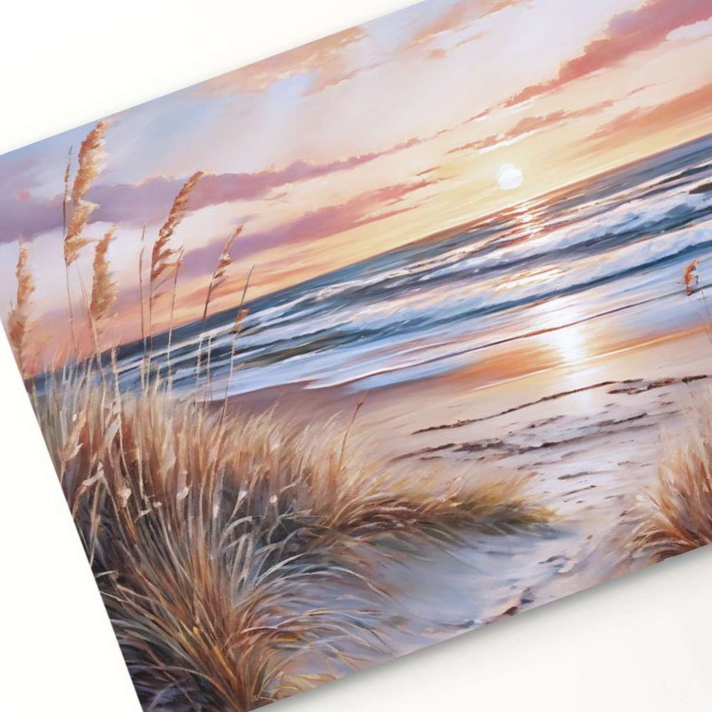 Beach sunset art canvas texture close-up