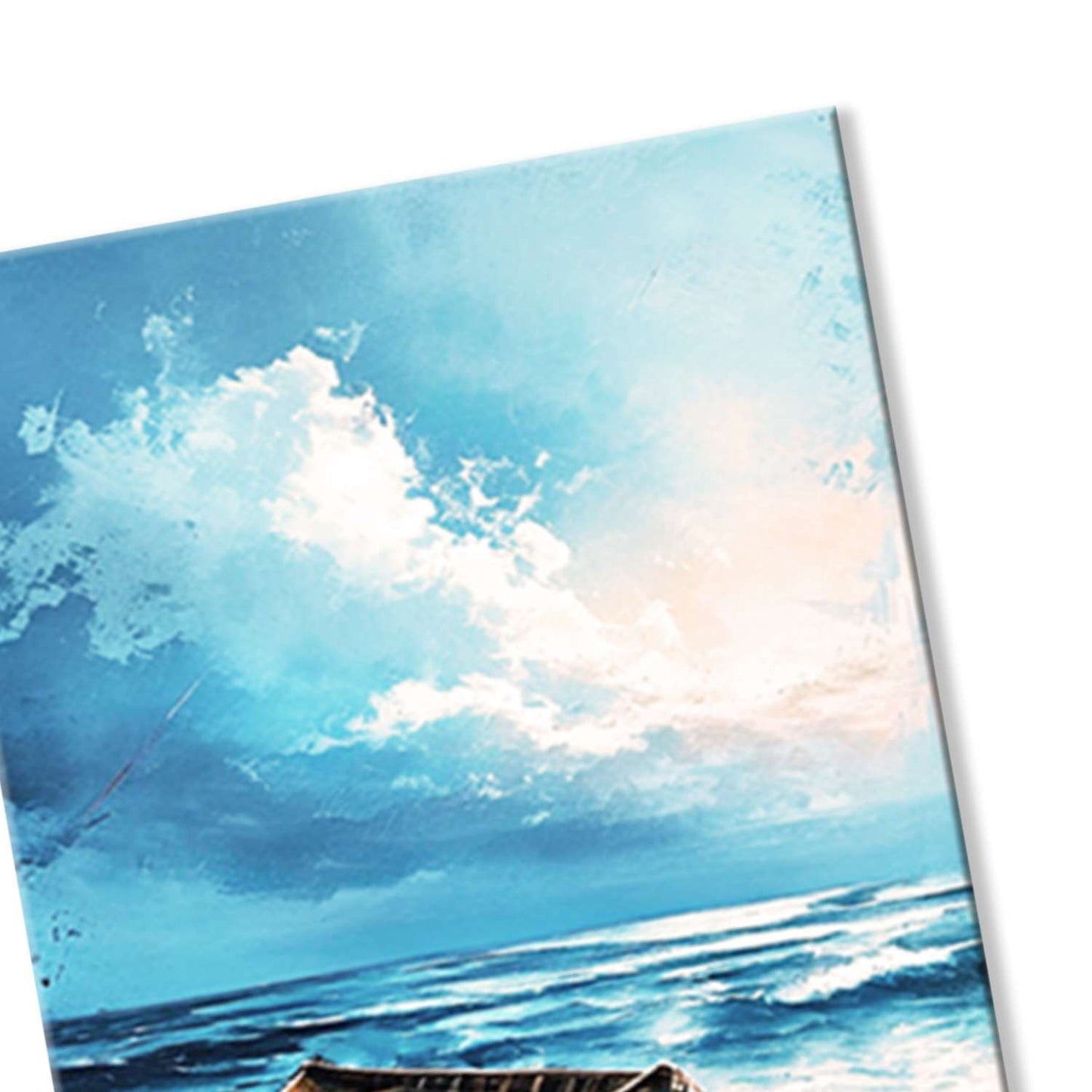 Boat artwork canvas texture close-up
