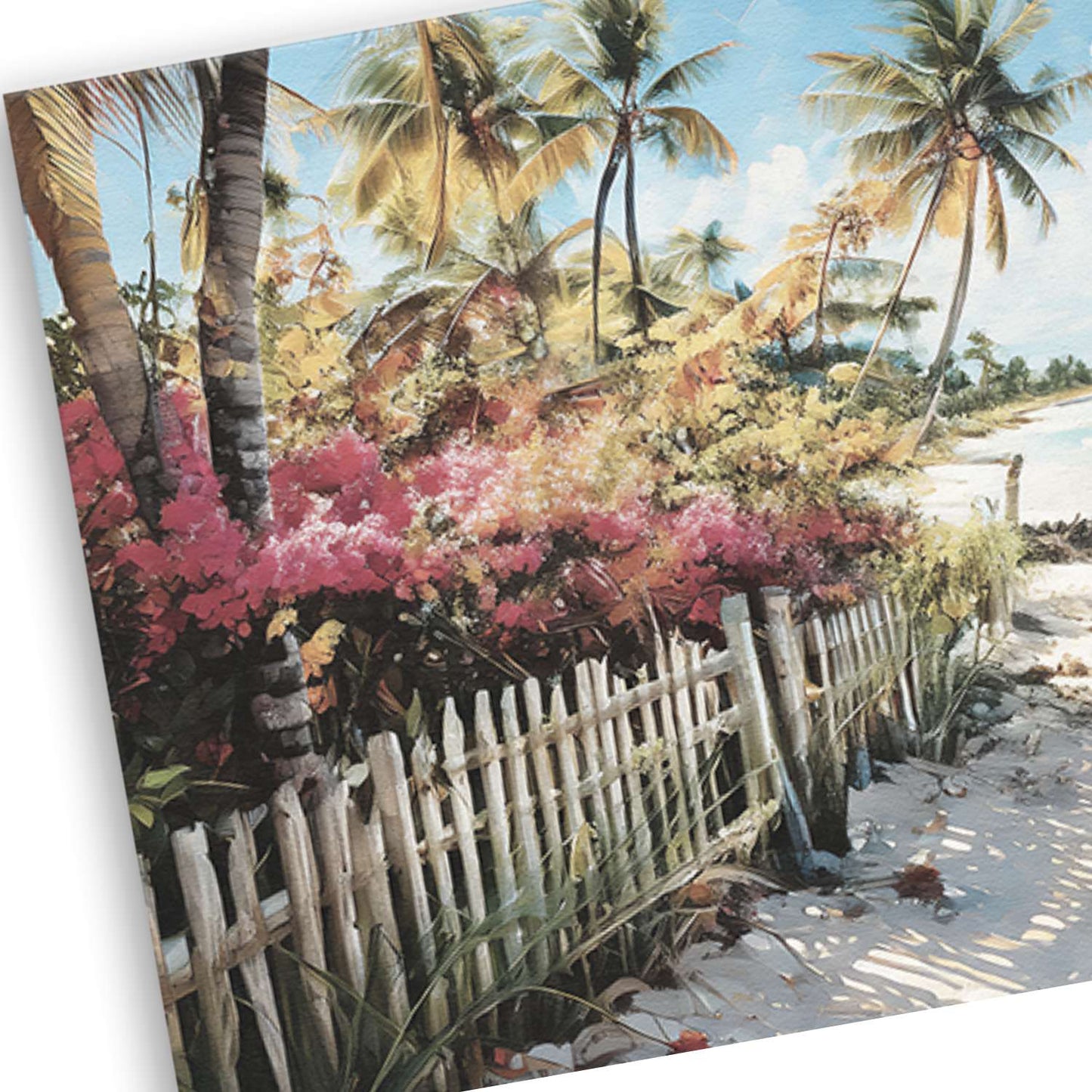 Tropical canvas wall art texture close-up