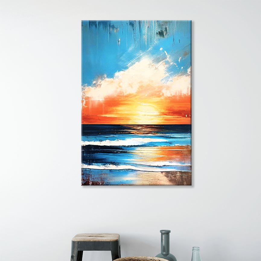 REFRESH Gallery Wrapped Beach Wall Art on Canvas, 24" x 36", Fade-Resistant