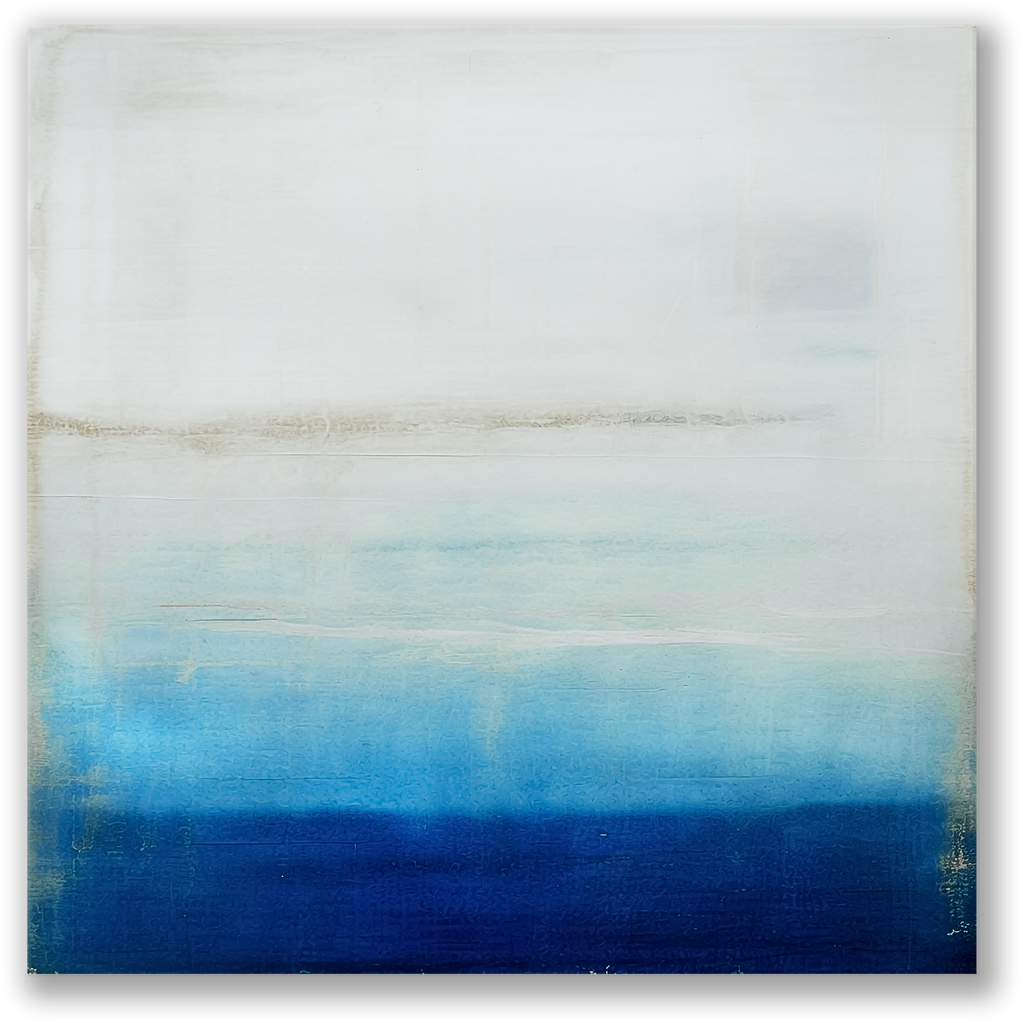 ocean artwork FOG & MIST. The contemporary coastal art shows an abstract design inspired by the ocean.