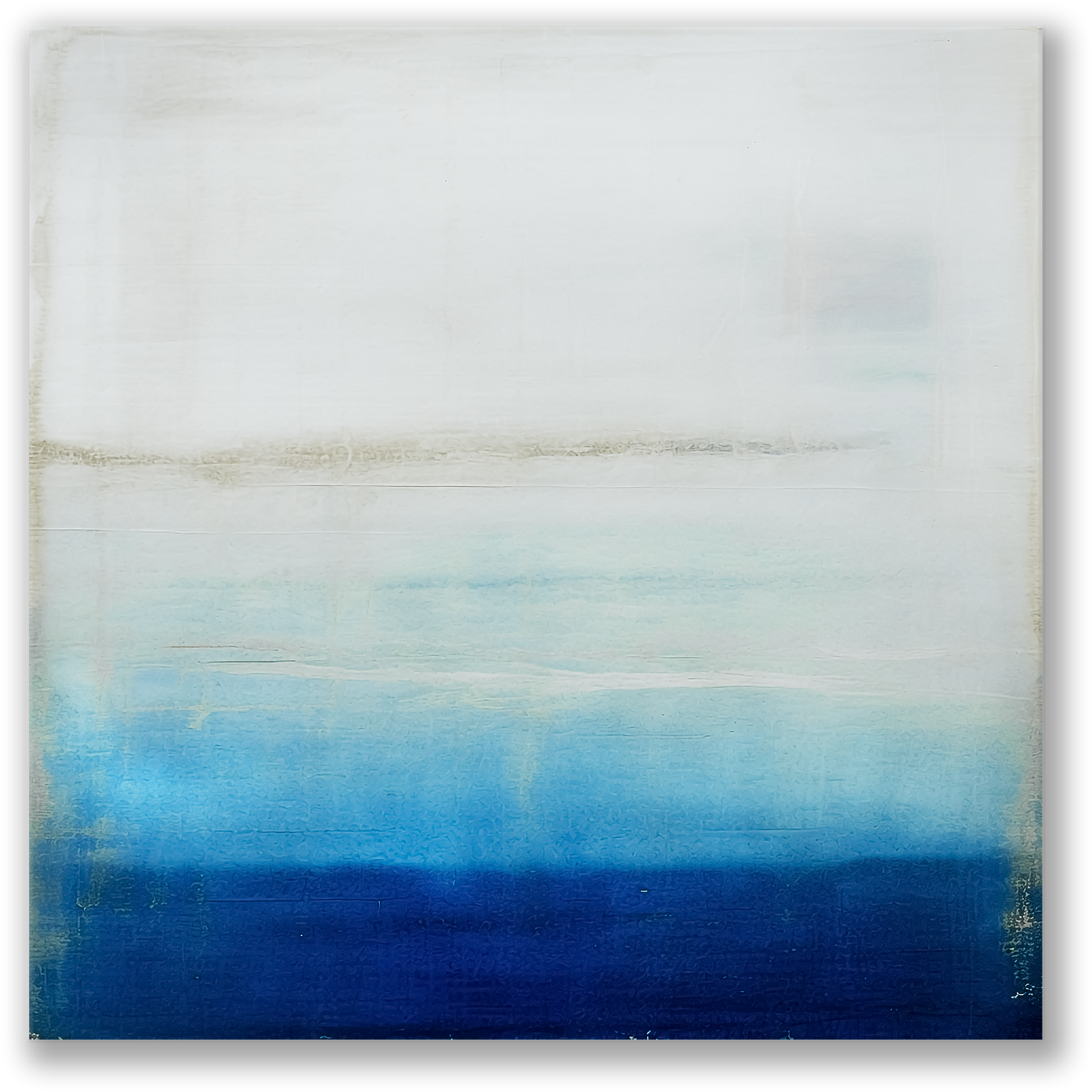 ocean artwork FOG & MIST. The contemporary coastal art shows an abstract design inspired by the ocean.