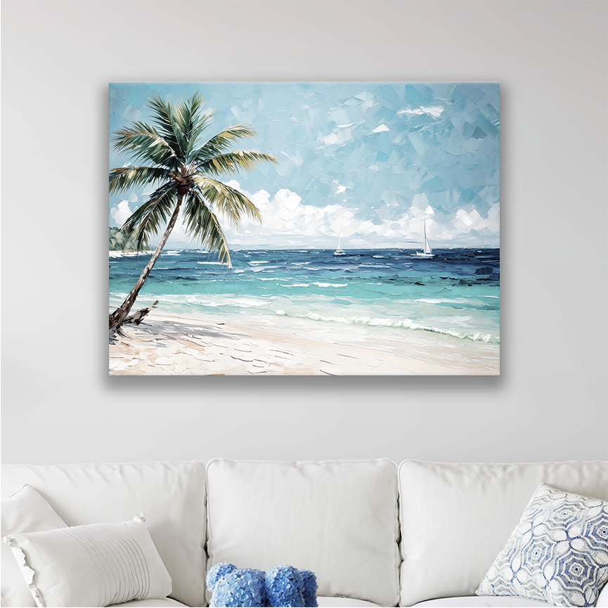 This Beachscape hanging on a wall, perfect for a beach-inspired space