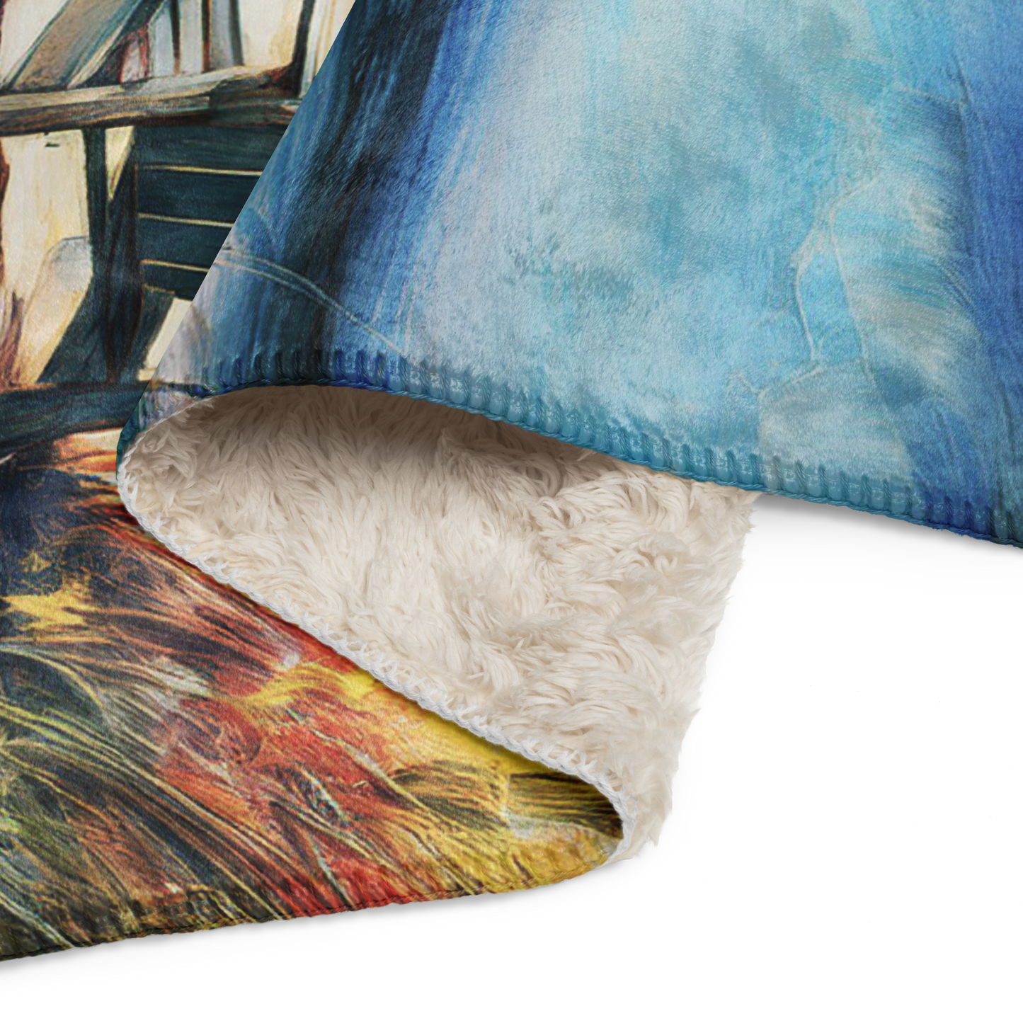 NO WORRIES Blanket, Soft Sherpa Blanket With Exclusive Beach Art