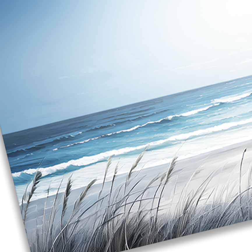 Closeup of SALT WATER SURF , textured brush strokes on thick poly-cotton blend canvas