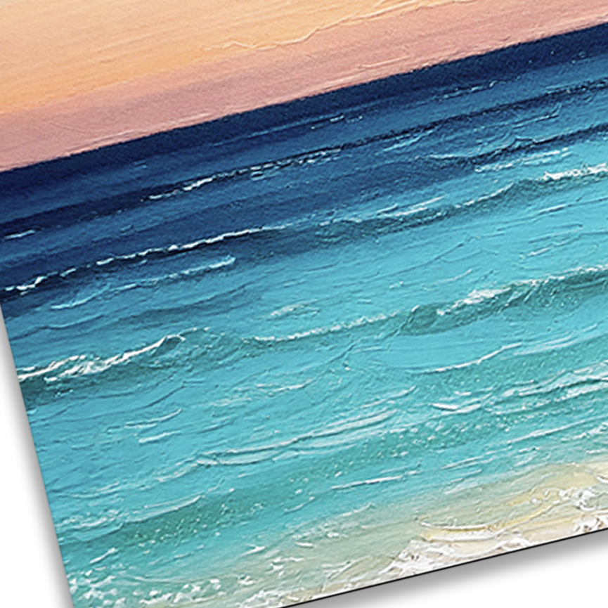 Closeup of HAWAIIAN SUNSET , textured brush strokes on thick poly-cotton blend canvas