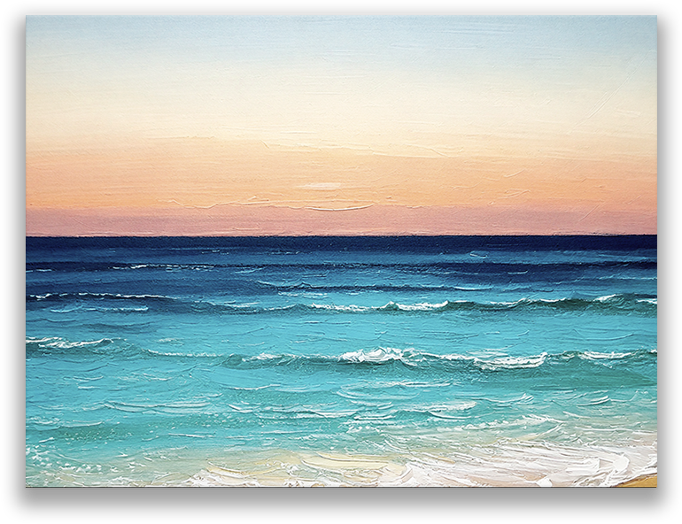 HAWAIIAN SUNSET Gallery Wrapped Beach Wall Art on Canvas, Multiple Sizes, Fade-Resistant