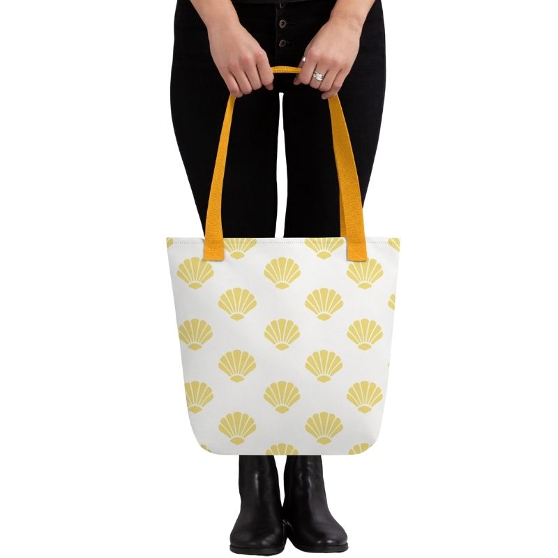 Sea Shell Polyester Tote Bag, Medium, Washable