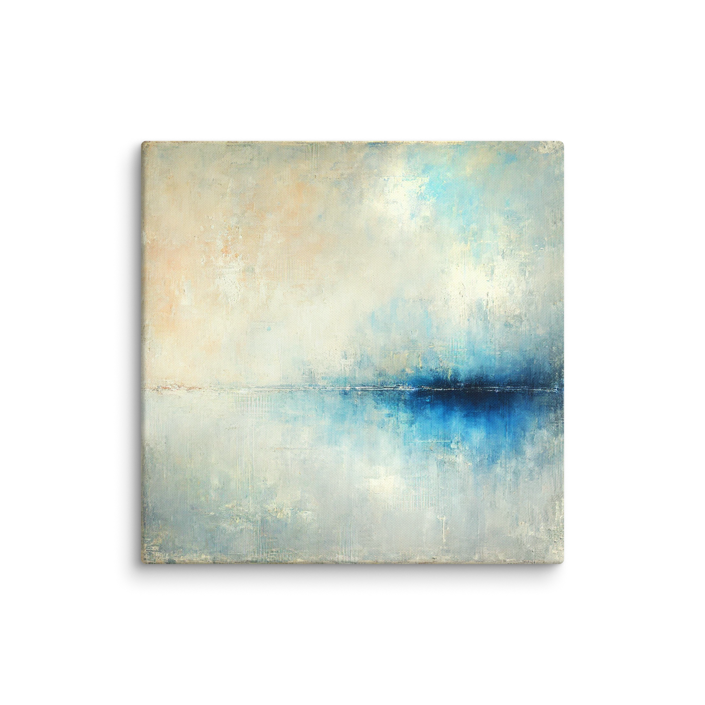 seashore canvas art HARBOR LIGHT. The abstract coastal wall decor shows an abstract design inspired by the ocean.
