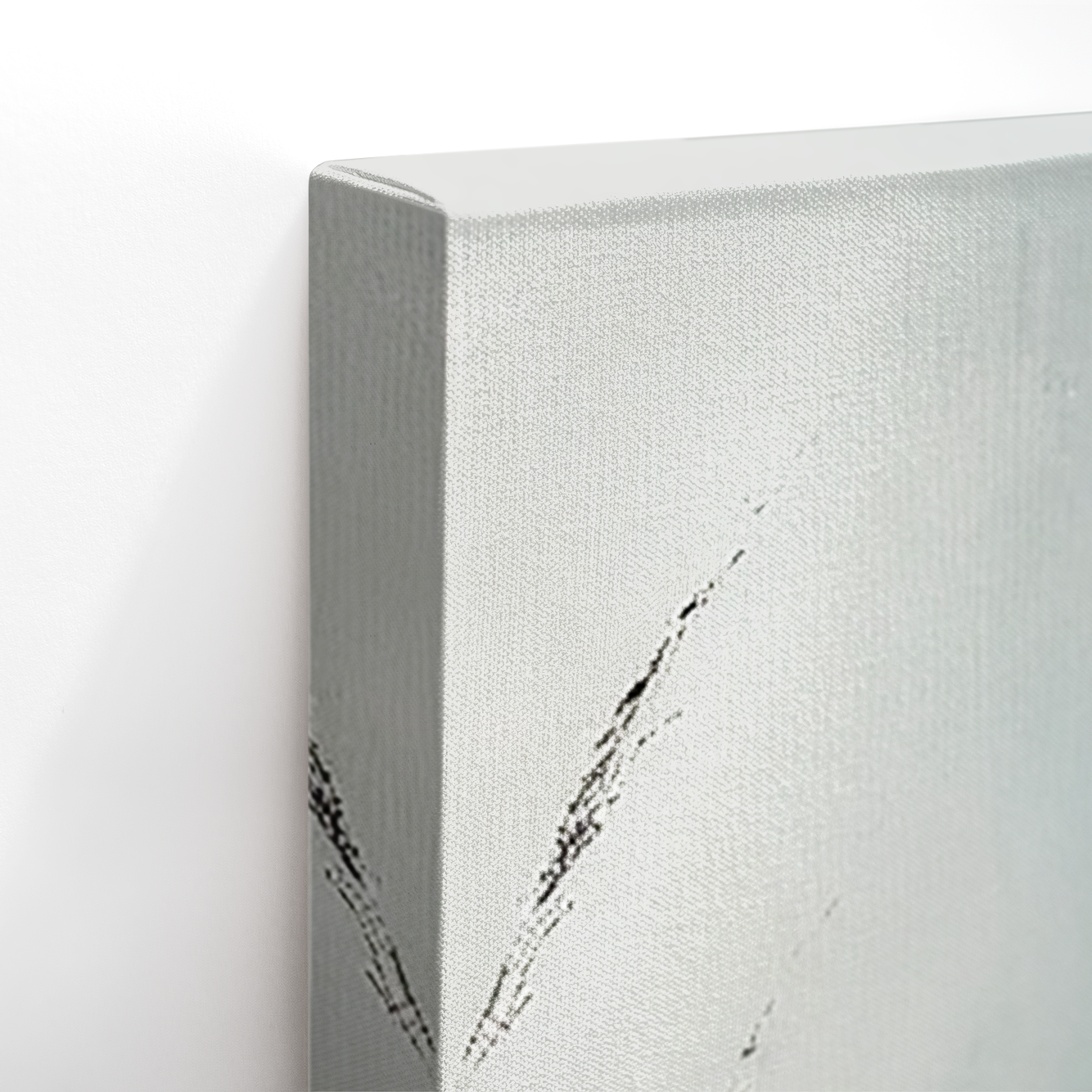 Close-up of gallery-wrapped edge showing beach wall art on canvas with fade-resistant texture