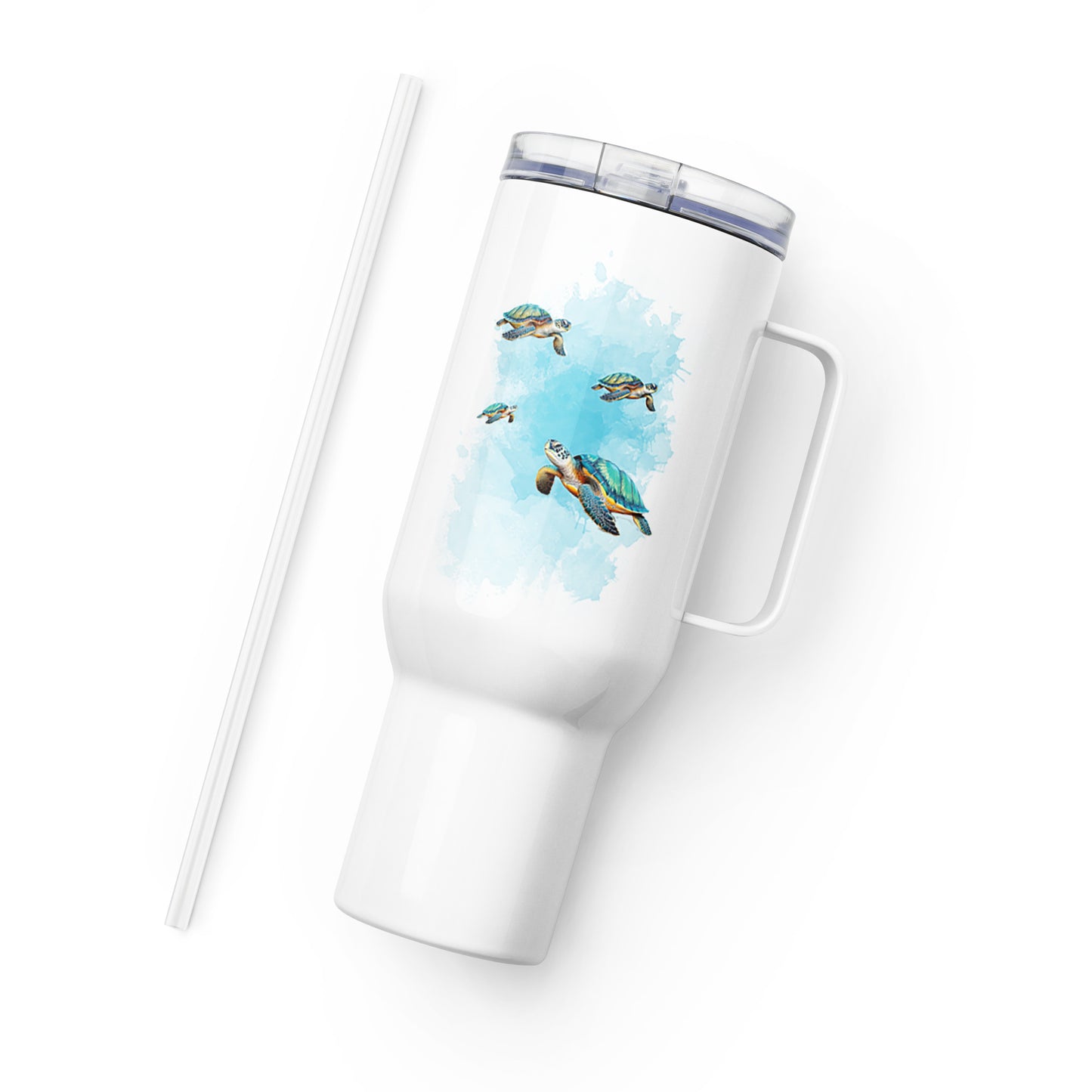 Sea Turtle Tumbler, Premium Beach Buddy Travel Cup, Insulated Tumbler with Handle, 40 oz., Extra Large