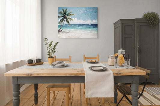 coastal wall art CANCUN AFTERNOON hanging in dining room