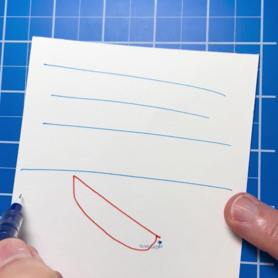 sketch of the bottom in bottom left with horizontal lines