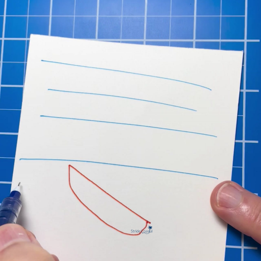 sketch of the bottom in bottom left with horizontal lines