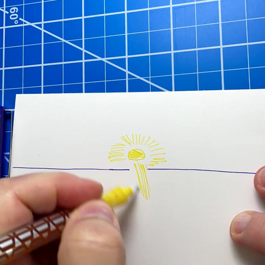 early stages of a beach sunset sketch