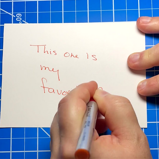 white card with handwriting: this one is my favorite