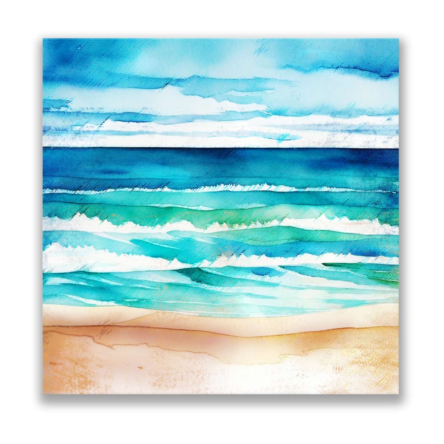teal and turquoise ocean art titled Turquoise Seahorse