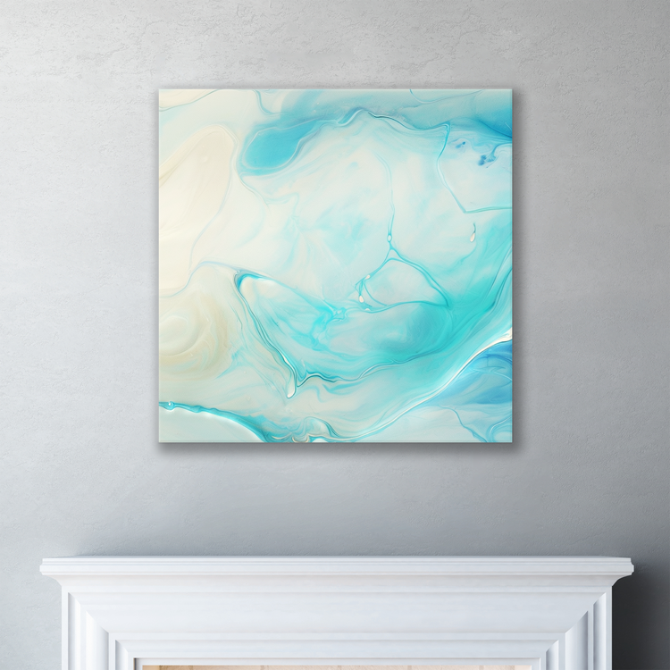 teal and turquoise ocean art titled Turquoise Seahorse