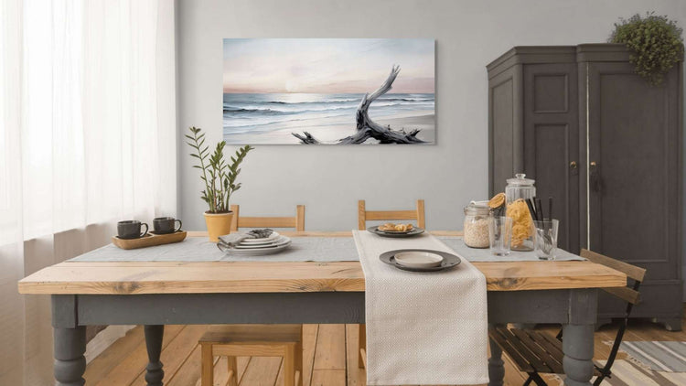 Ocean art EVENING SHORE on a dining room wall