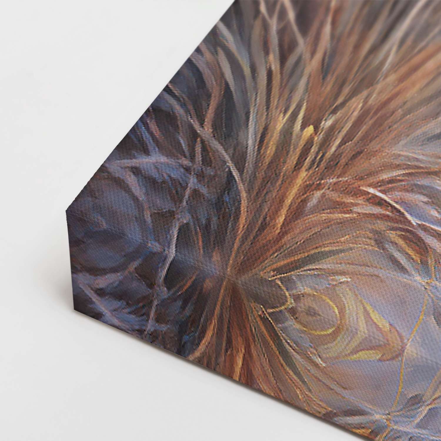 Beach sunset art canvas, gallery-wrapped corner detail