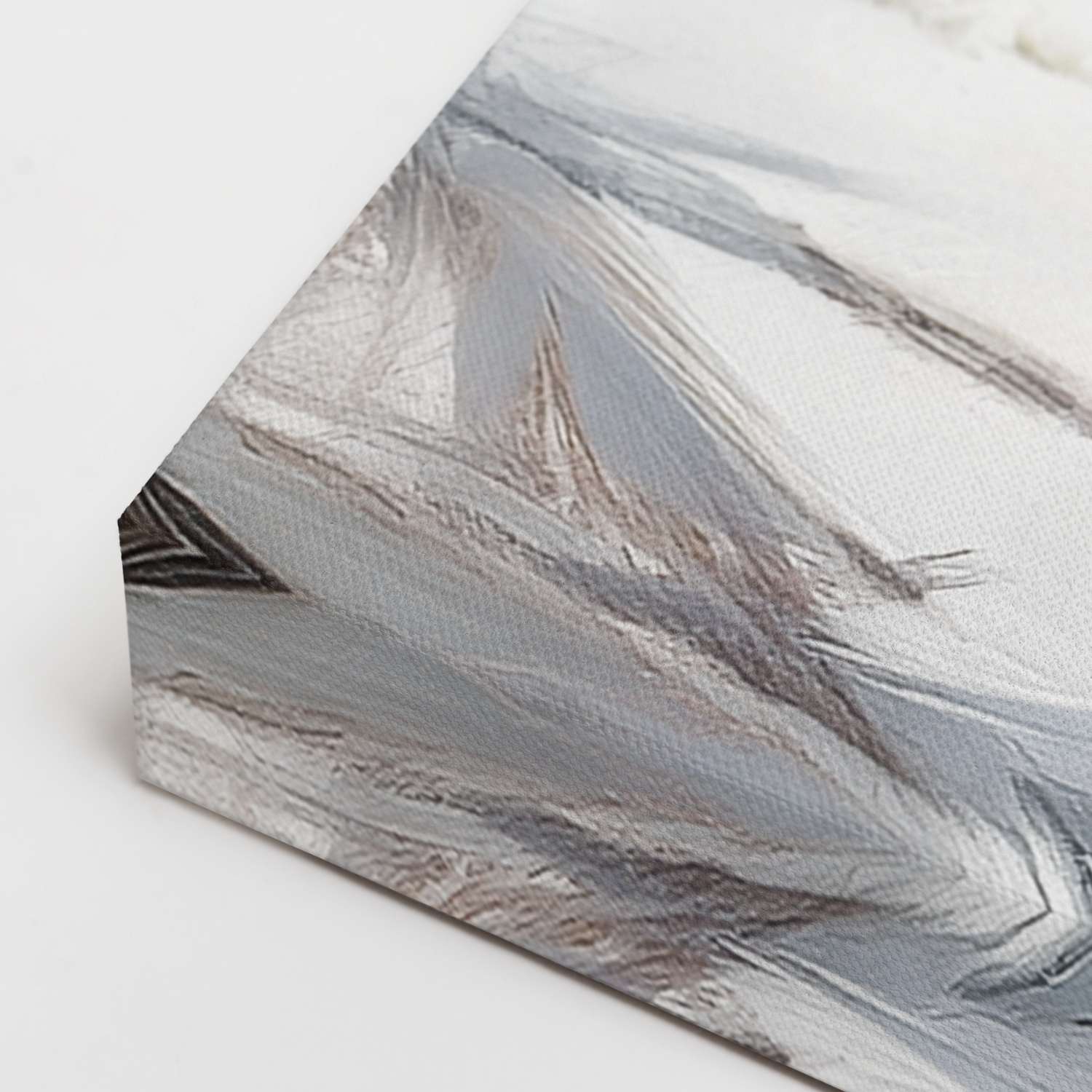 Beachscape wall art canvas, gallery-wrapped corner detail