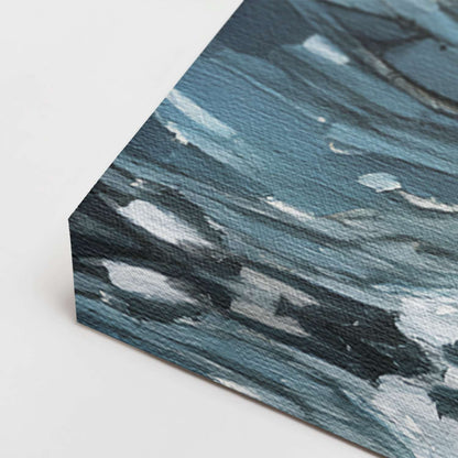 Maine wall art canvas, gallery-wrapped corner detail