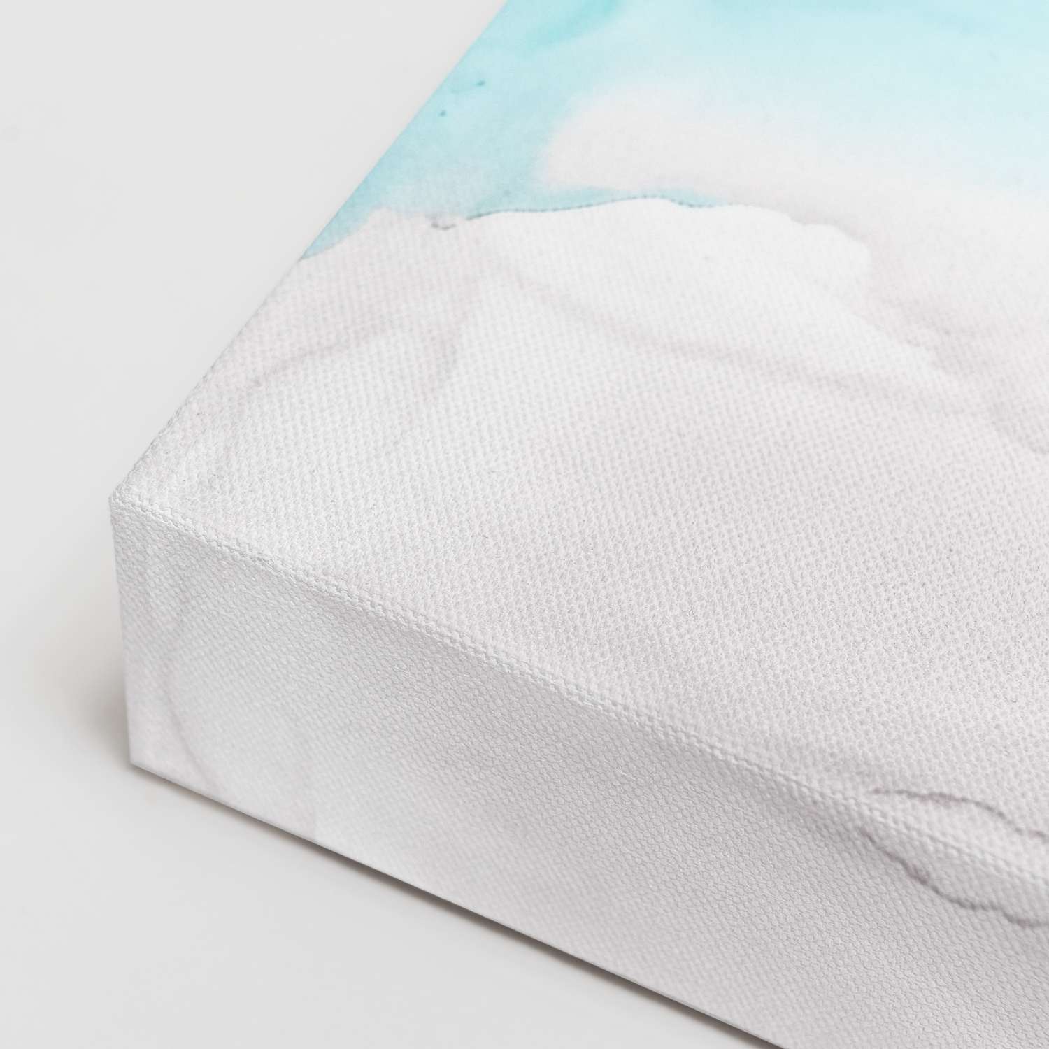 Ocean Waves Art canvas, gallery-wrapped corner detail