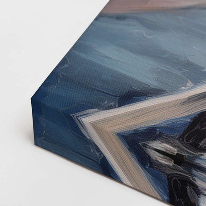 Pier wall art canvas, gallery-wrapped corner detail