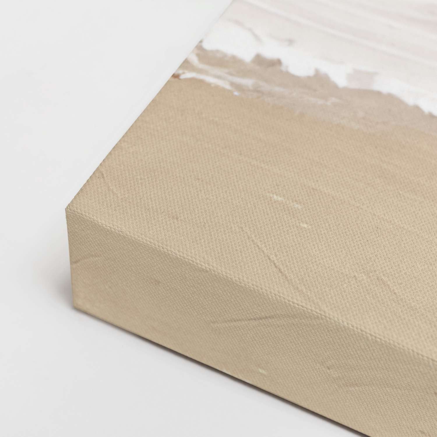 Seashore artwork canvas, gallery-wrapped corner detail