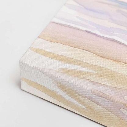 Soft pastels artwork canvas, gallery-wrapped corner detail