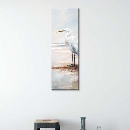 Heron wall art canvas on a wall