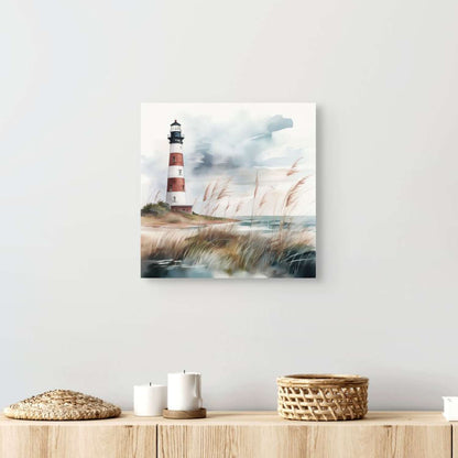 Lighthouse art canvas on a wall