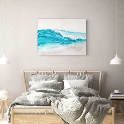 Ocean Waves Art canvas on a wall
