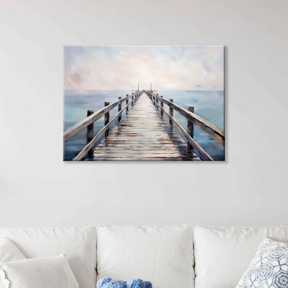 Pier wall art canvas on a wall
