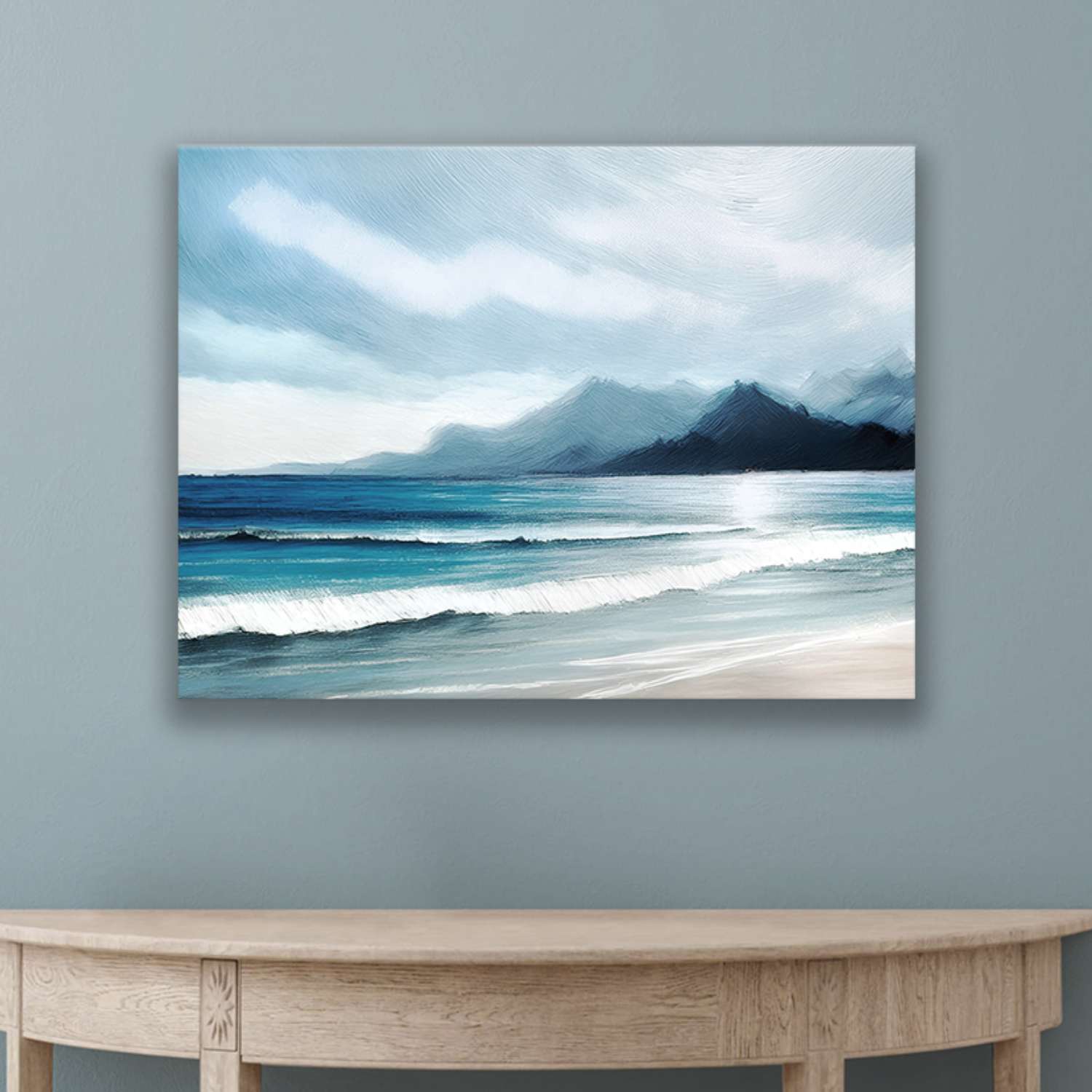 Seascape artwork canvas on a wall