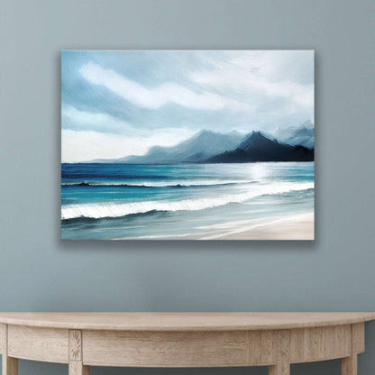 Seascape artwork canvas on a wall