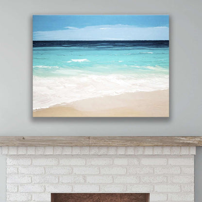 Seashore artwork canvas on a wall