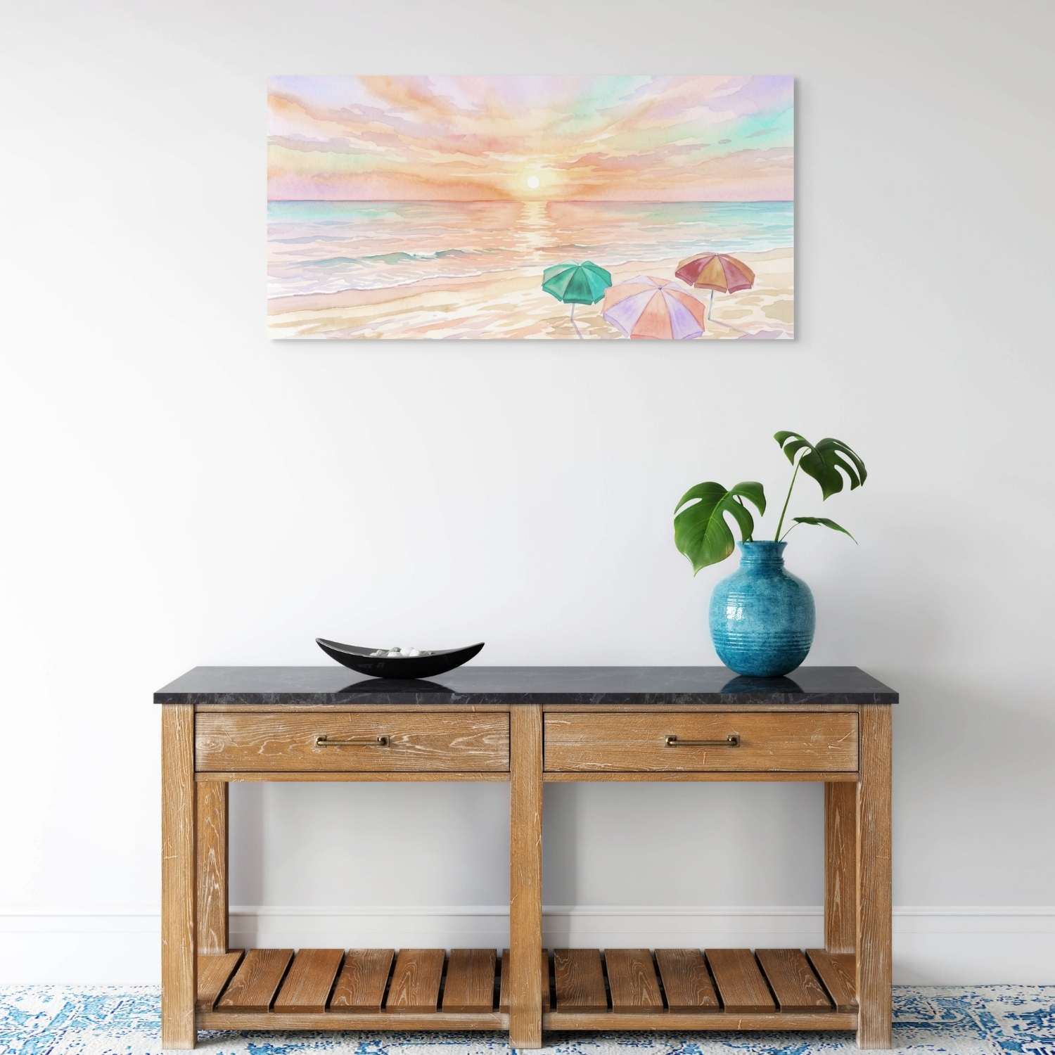 Soft pastels artwork canvas on a wall
