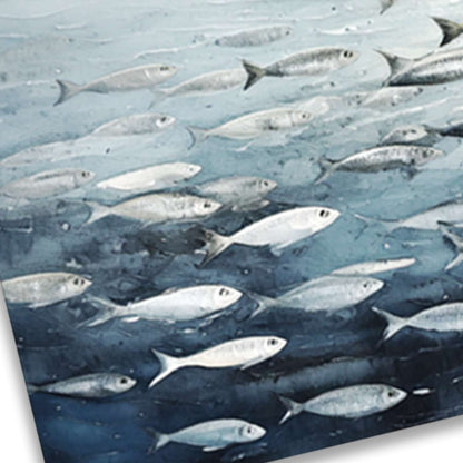 Fish wall art canvas texture close-up