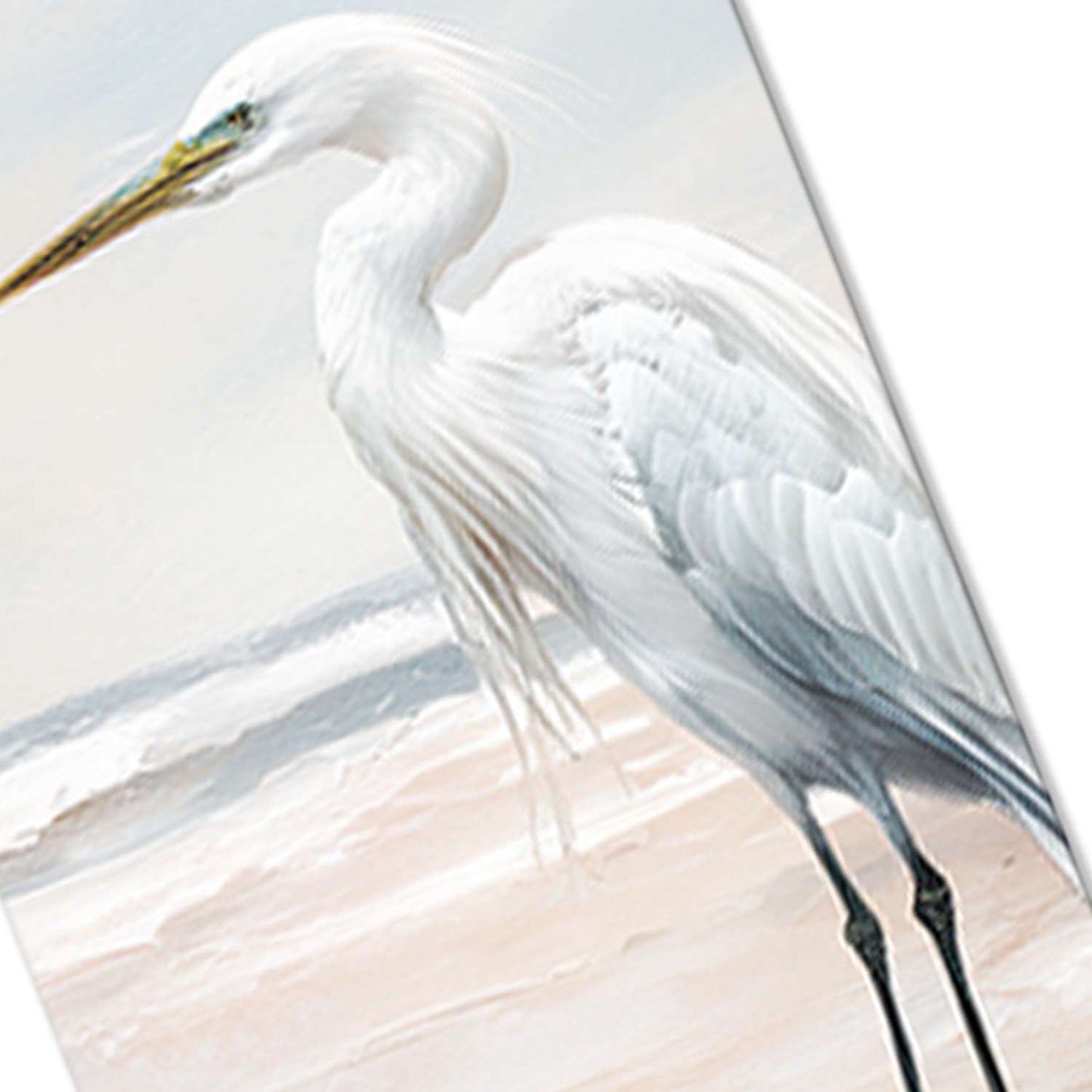 Heron wall art canvas texture close-up