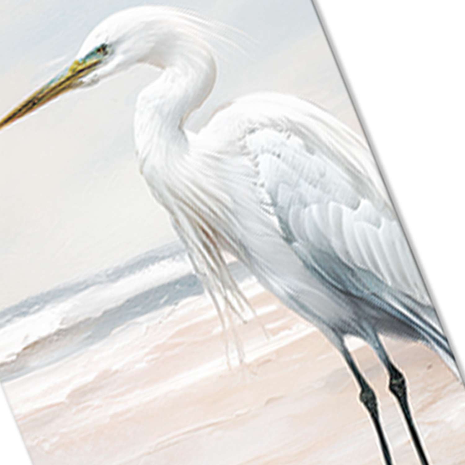 Heron wall art canvas texture close-up