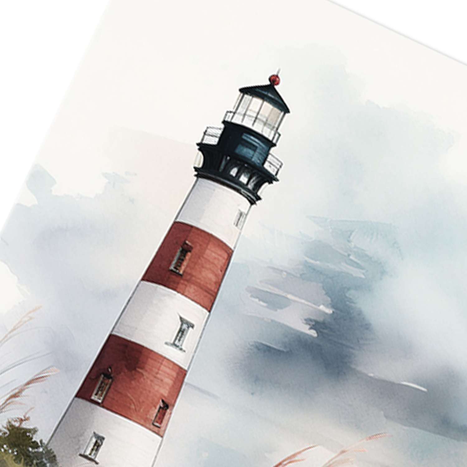 Lighthouse art canvas texture close-up