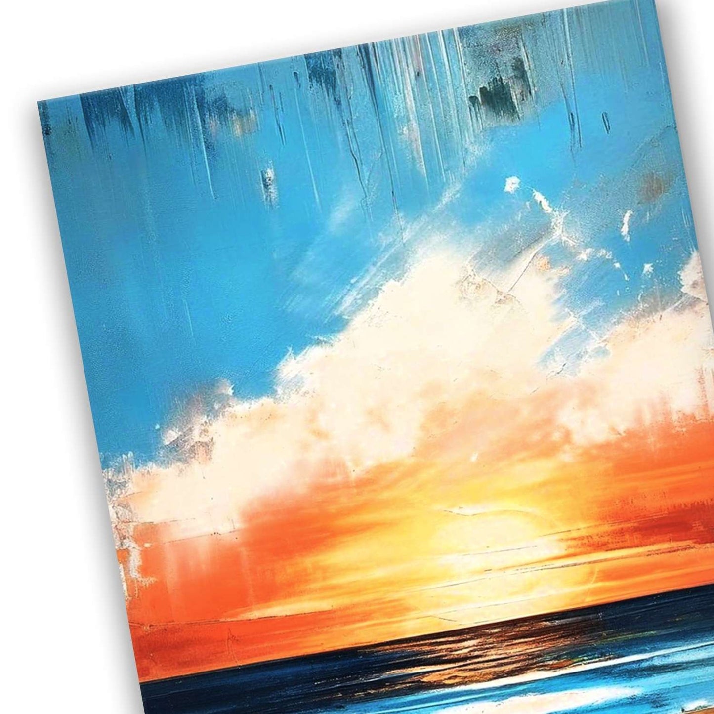 Ocean sunset wall art canvas texture close-up