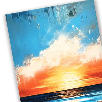Ocean sunset wall art canvas texture close-up
