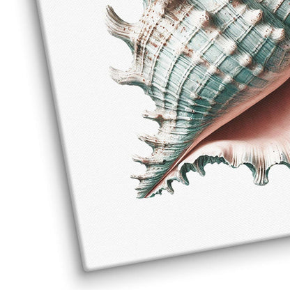 Sea shell wall art canvas texture close-up