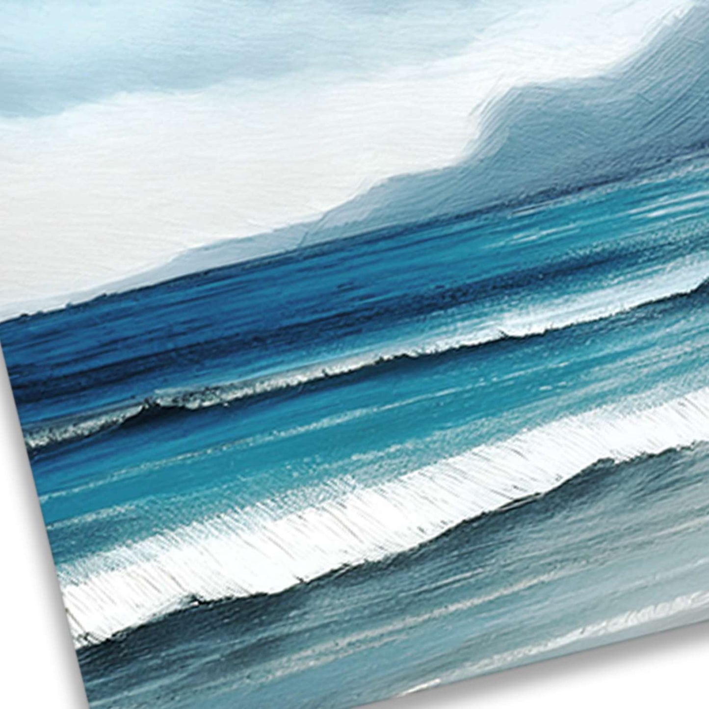 Seascape artwork canvas texture close-up