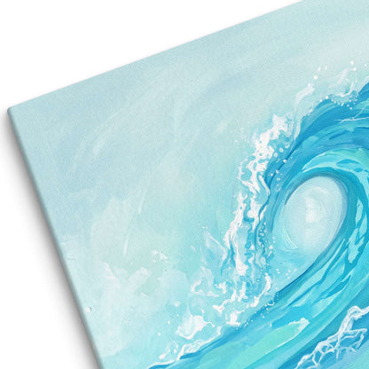 Teal Wall Art canvas texture close-up