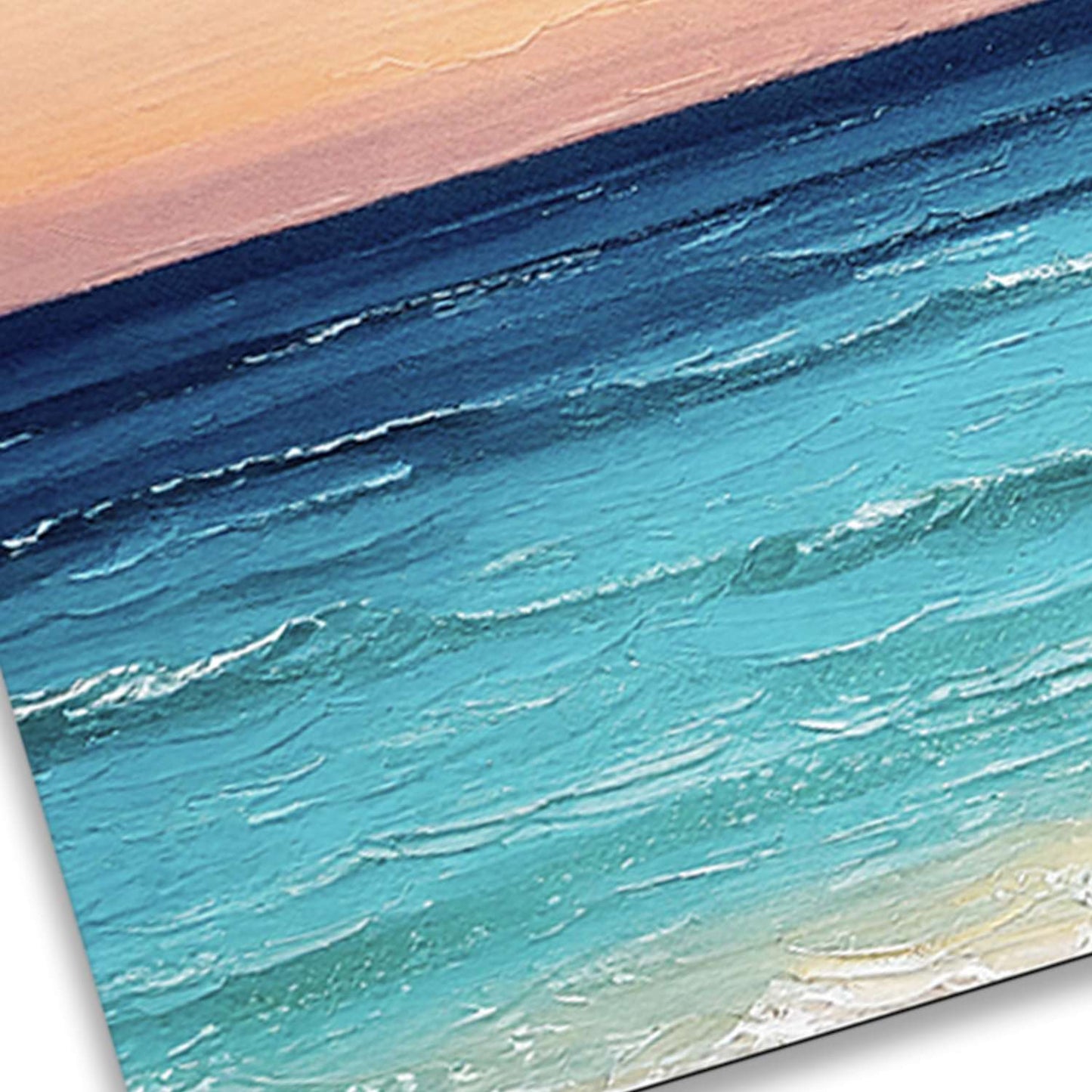Tropical sunset wall art canvas texture close-up