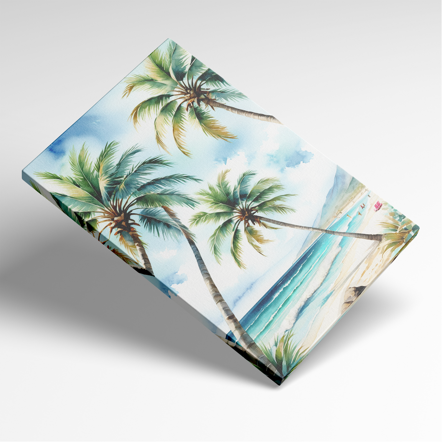 palm tree art canvas from shown from the side